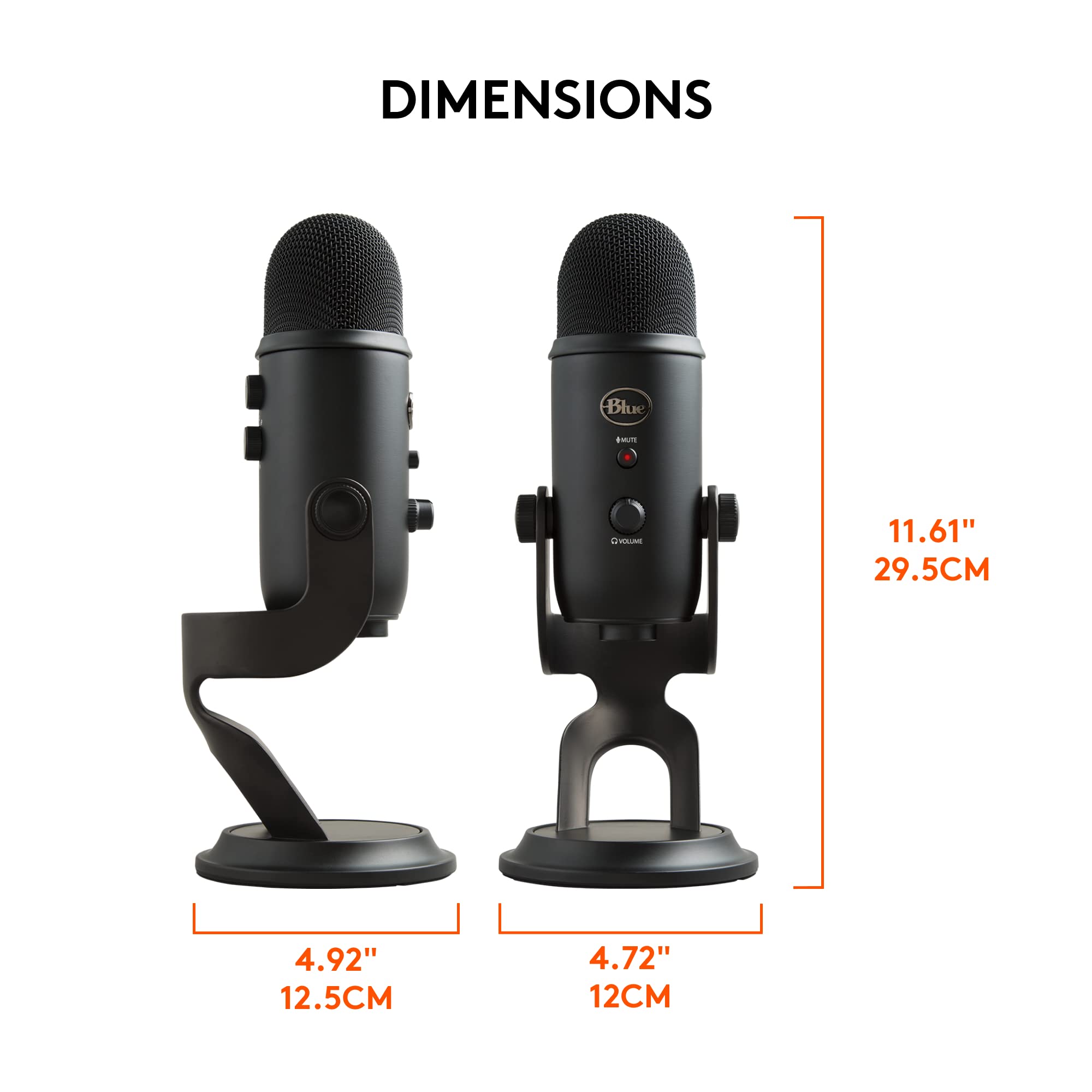 Logitech Creators Blue Yeti USB Microphone for PC, Mac, Gaming, Recording, Streaming, Podcasting, Studio and Computer Condenser Mic with Blue VO!CE effects, 4 Pickup Patterns, Plug and Play - Blackout - Image 10