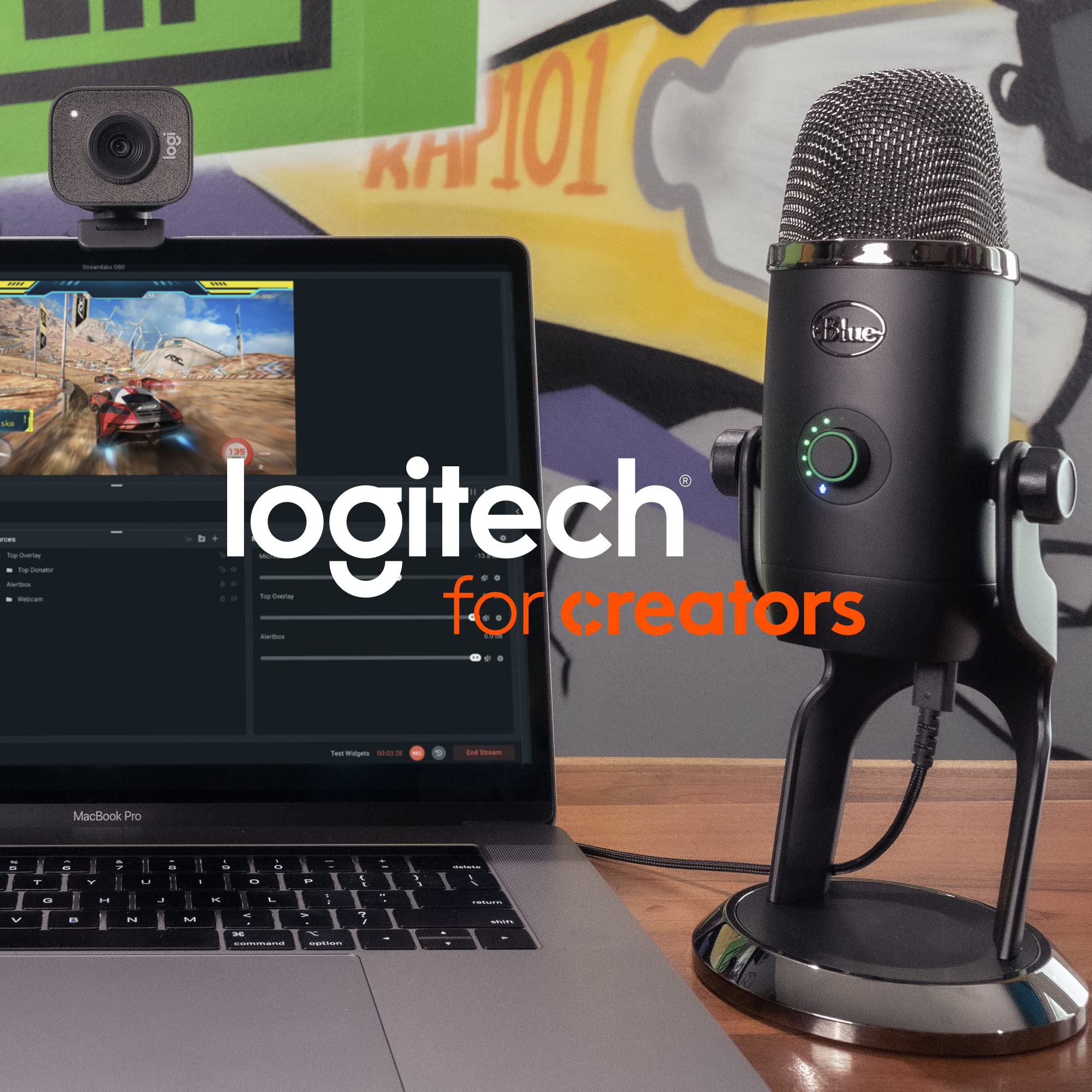 Logitech Creators Blue Yeti USB Microphone for PC, Mac, Gaming, Recording, Streaming, Podcasting, Studio and Computer Condenser Mic with Blue VO!CE effects, 4 Pickup Patterns, Plug and Play - Blackout - Image 11
