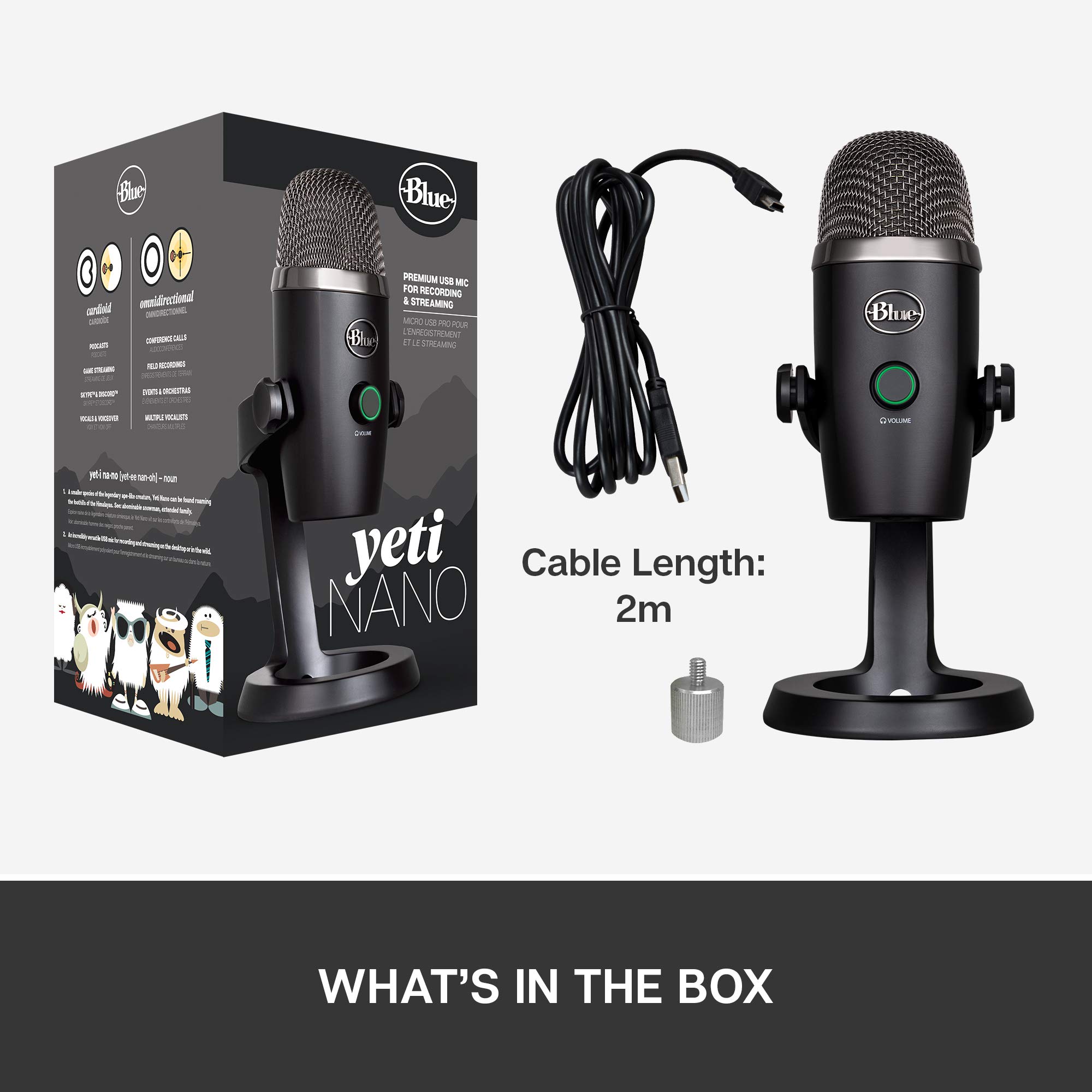 Logitech for Creators Blue Yeti Nano USB Microphone for Gaming, Streaming, Podcasting, Twitch, YouTube, Discord, Recording for PC and Mac, Plug & Play -Blackout - Image 9