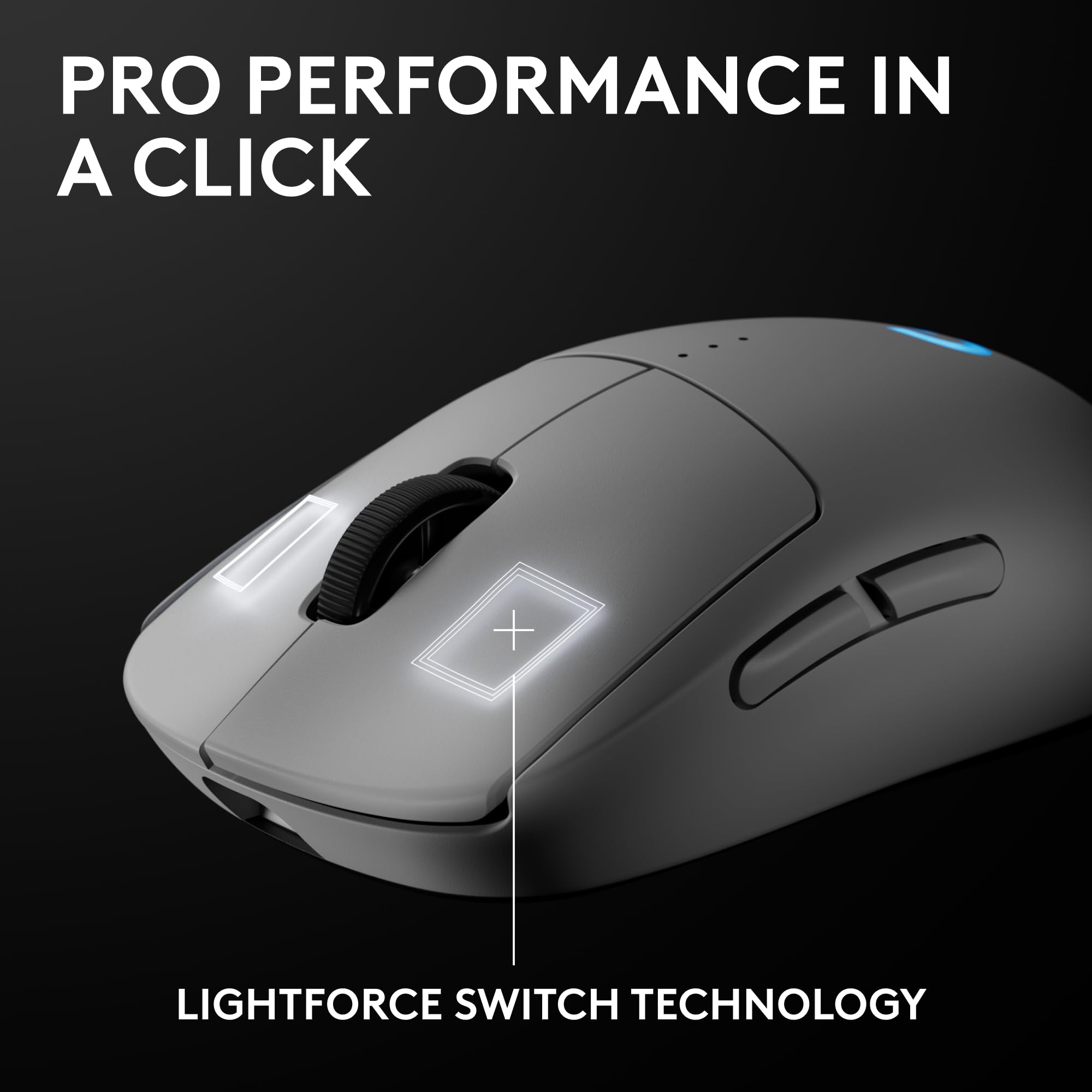 Logitech G PRO 2 Lightspeed Wireless Gaming Mouse, Right- or Left-Handed Mouse with up to 4 Customizable and Switchable Magnetic Side Buttons, 44K DPI Sensor, USB-C Charging, for PC/Mac - White - Image 7