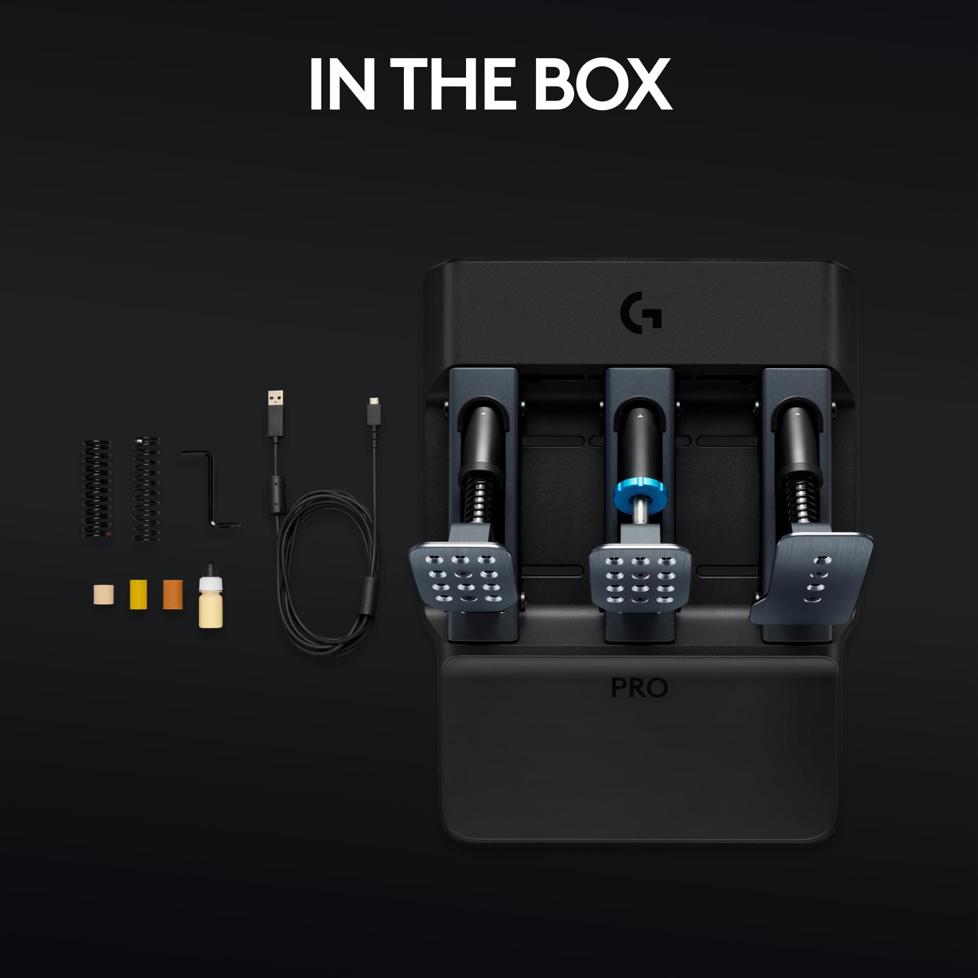 Logitech G PRO Racing Pedals - Racing Simulator Pedals with 100kg Load Cell Brake, Fully Customizable, Swappable Springs & Elastomers, Modular Design - Image 7