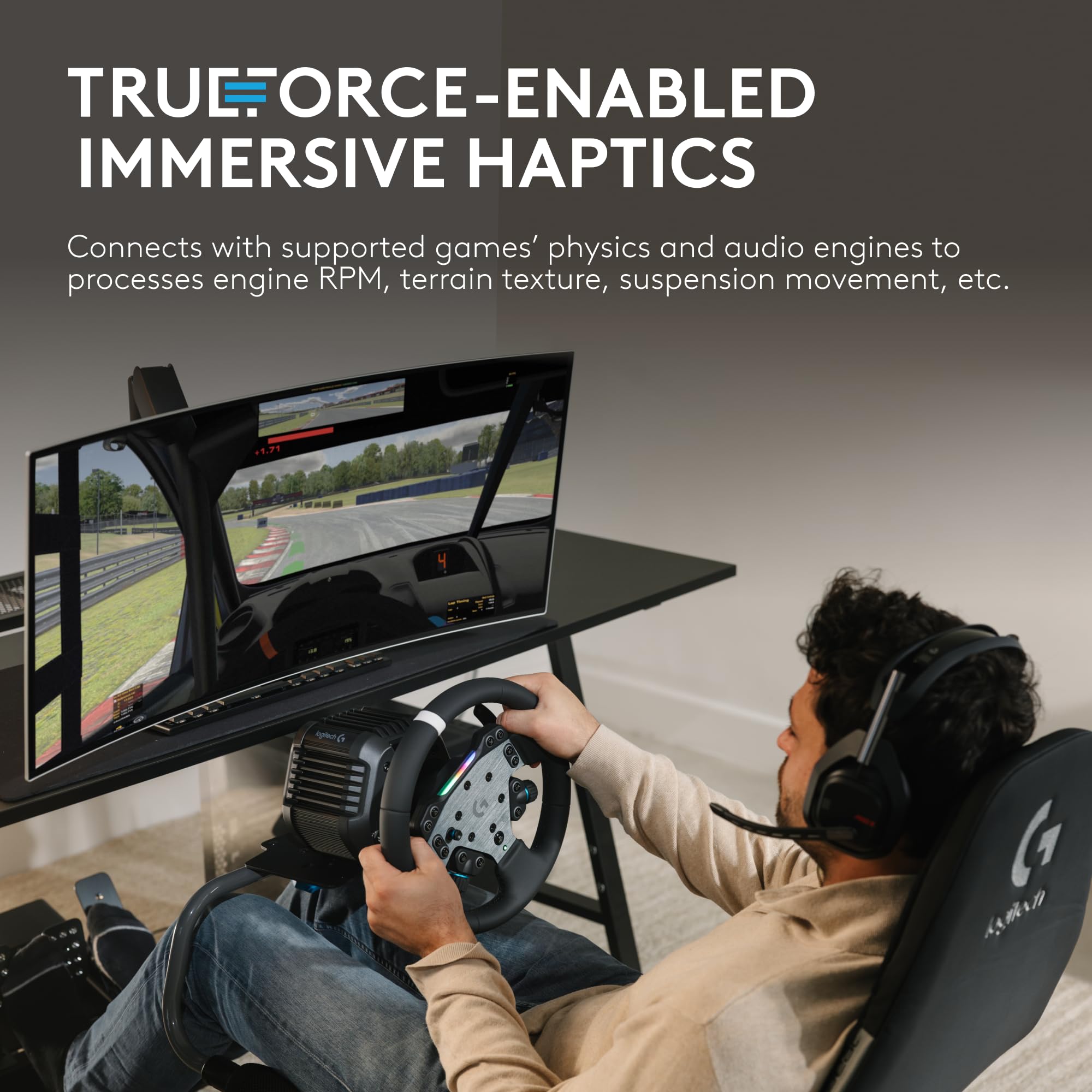Logitech G RS50 Racing Wheel, Hub, and Base for PS5/PS4/PC: 8 Nm Direct Drive, 11 inch Wheel, 13 Buttons, Adjustable Paddle Shifters, TRUEFORCE Force Feedback Integration with Major Titles - Black - Image 4