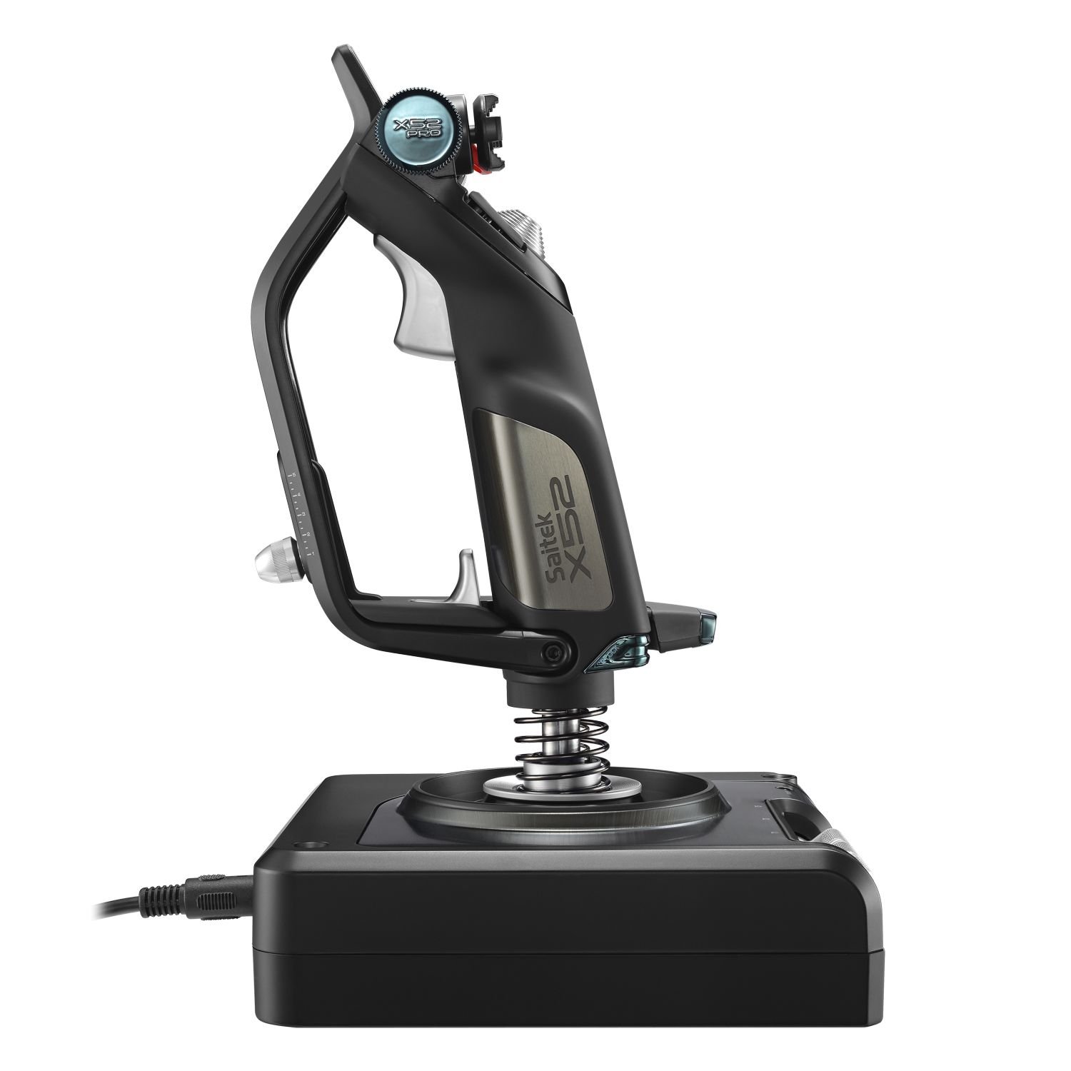 Logitech G Saitek X52 Pro Flight Control System, Controller and Joystick Simulator, LCD Display, Illuminated Buttons, 2xUSB, PC - Black/Silver - Image 4