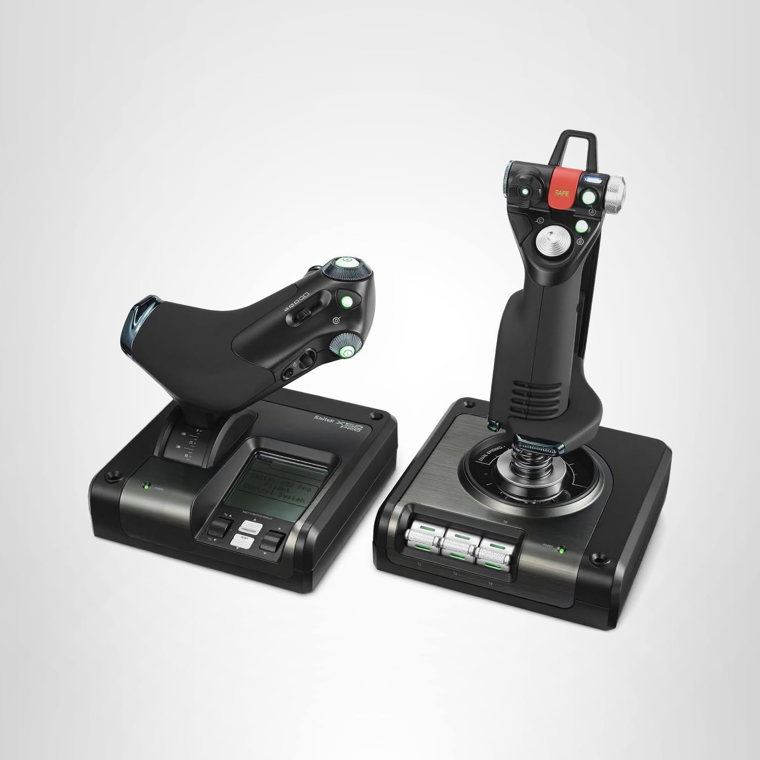 Logitech G Saitek X52 Pro Flight Control System, Controller and Joystick Simulator, LCD Display, Illuminated Buttons, 2xUSB, PC - Black/Silver - Image 8