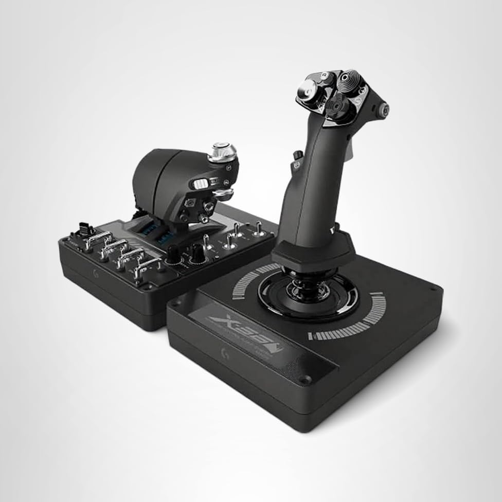 Logitech G X56 H.O.T.A.S Throttle and Joystick Flight Simulator Game Controller, 4 Spring Options, +189 Programmable Controls, RGB Lighting, 2x USB, PC - Black - Image 5