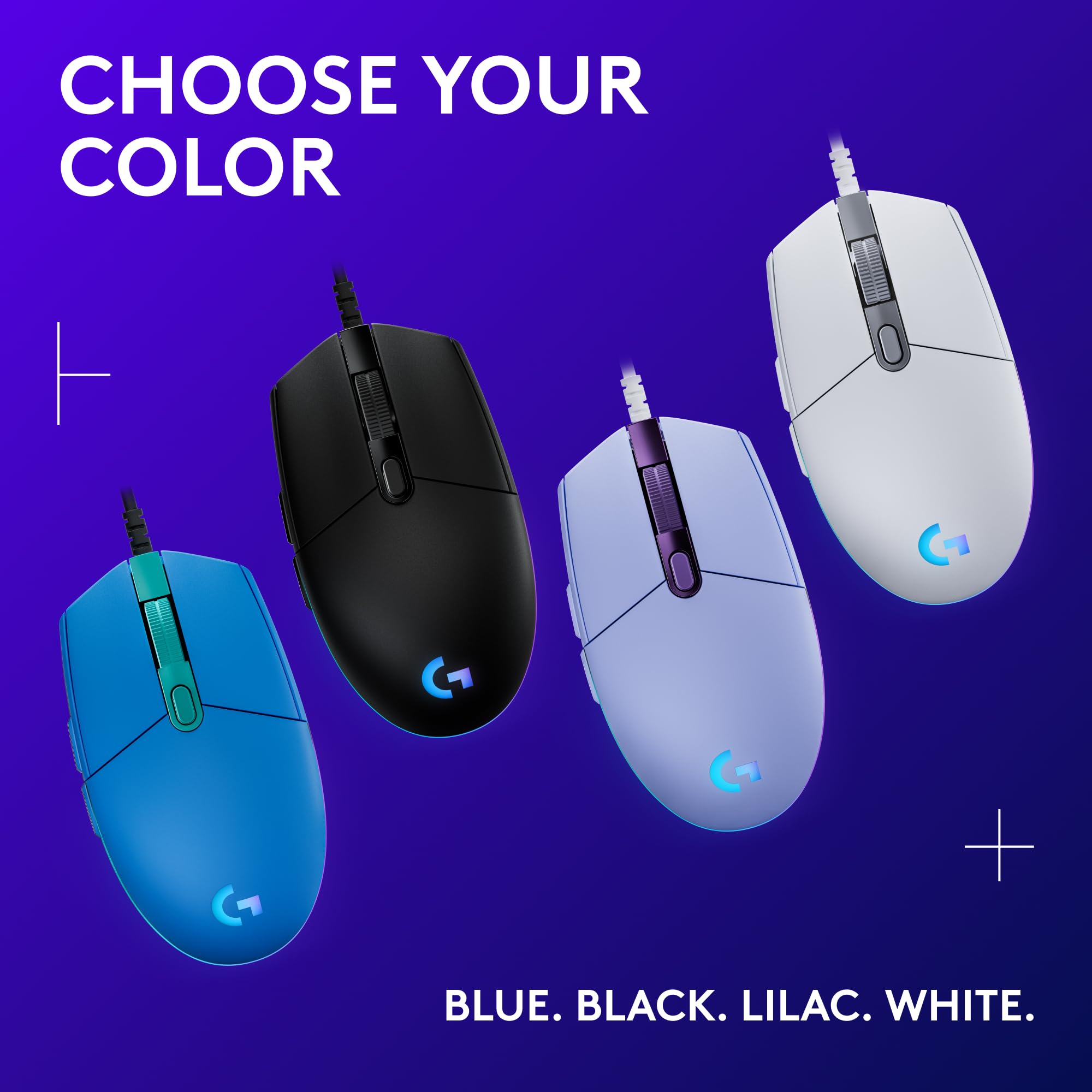 Logitech G203 Wired Gaming Mouse, 8,000 DPI, Rainbow Optical Effect LIGHTSYNC RGB, 6 Programmable Buttons, On-Board Memory, Screen Mapping, PC/Mac Computer and Laptop Compatible - Black - Image 10