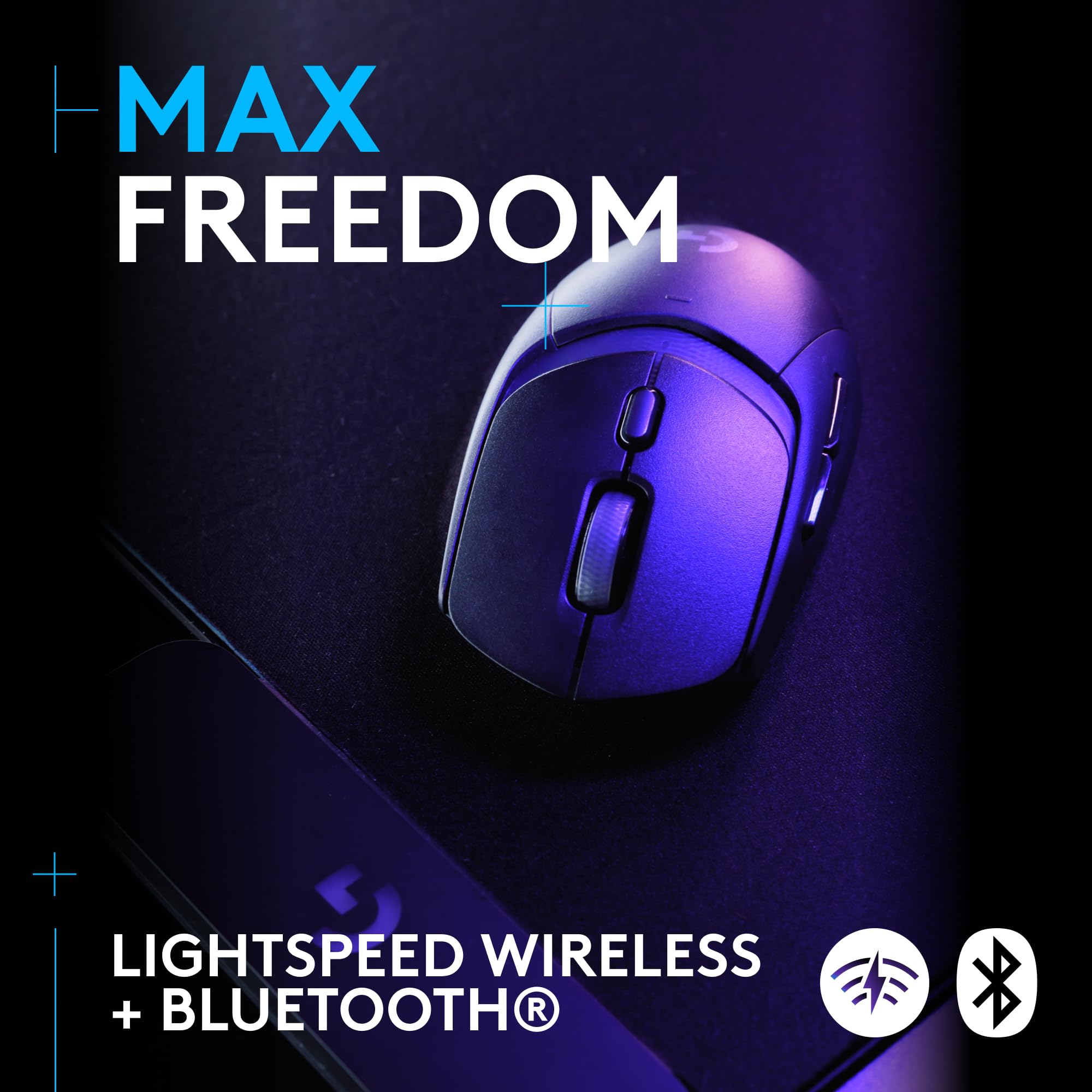 Logitech G309 Lightspeed Wireless Gaming Mouse, Lightweight, LIGHTFORCE Hybrid Switches, Hero 25K Sensor, 300+ Hour Battery Life with AA Battery, 6 Programmable Buttons, PC & Mac - Black - Image 3