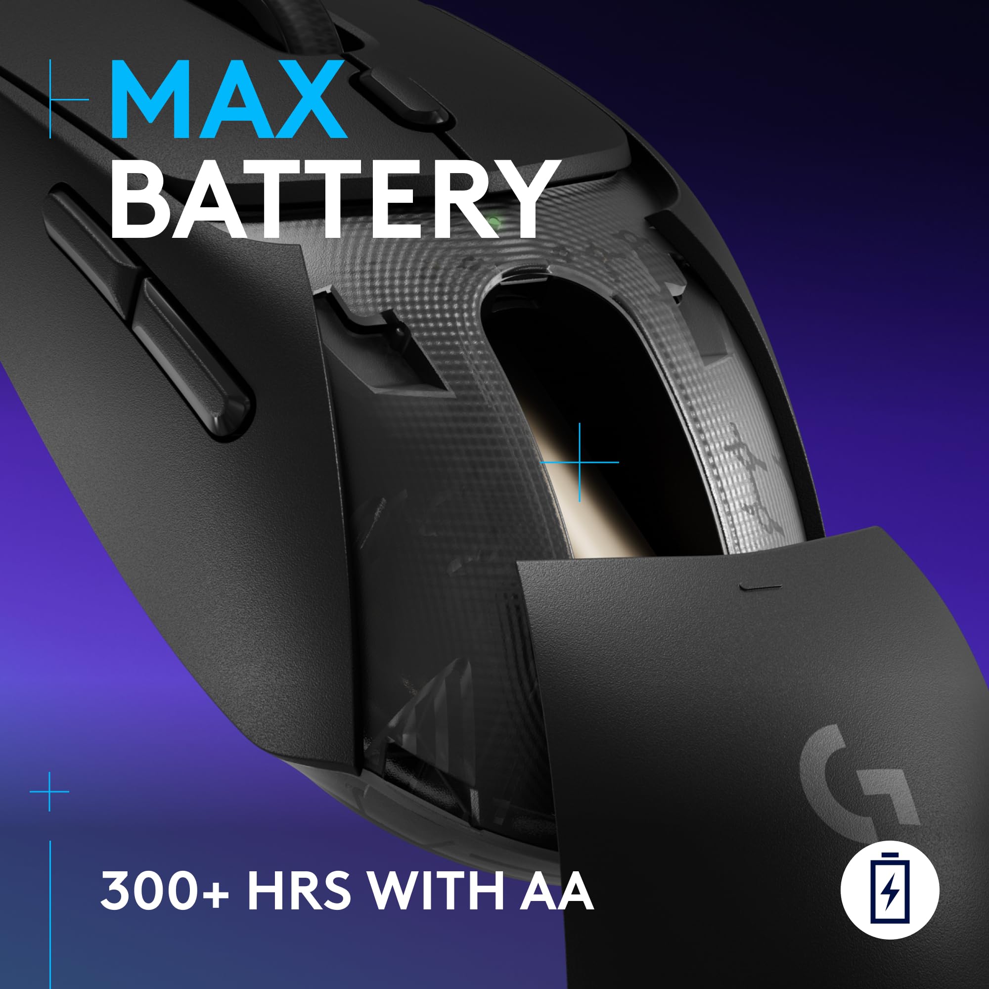 Logitech G309 Lightspeed Wireless Gaming Mouse, Lightweight, LIGHTFORCE Hybrid Switches, Hero 25K Sensor, 300+ Hour Battery Life with AA Battery, 6 Programmable Buttons, PC & Mac - Black - Image 7