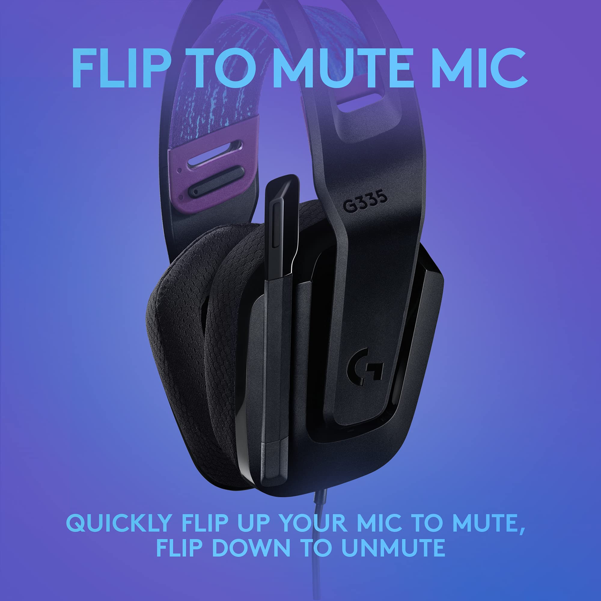 Logitech G335 Wired Gaming Headset, with Flip to Mute Microphone, 3.5mm Audio Jack, Memory Foam Earpads, Lightweight, Compatible with PC, PlayStation, Xbox, Nintendo Switch/Switch 2 - Black - Image 5