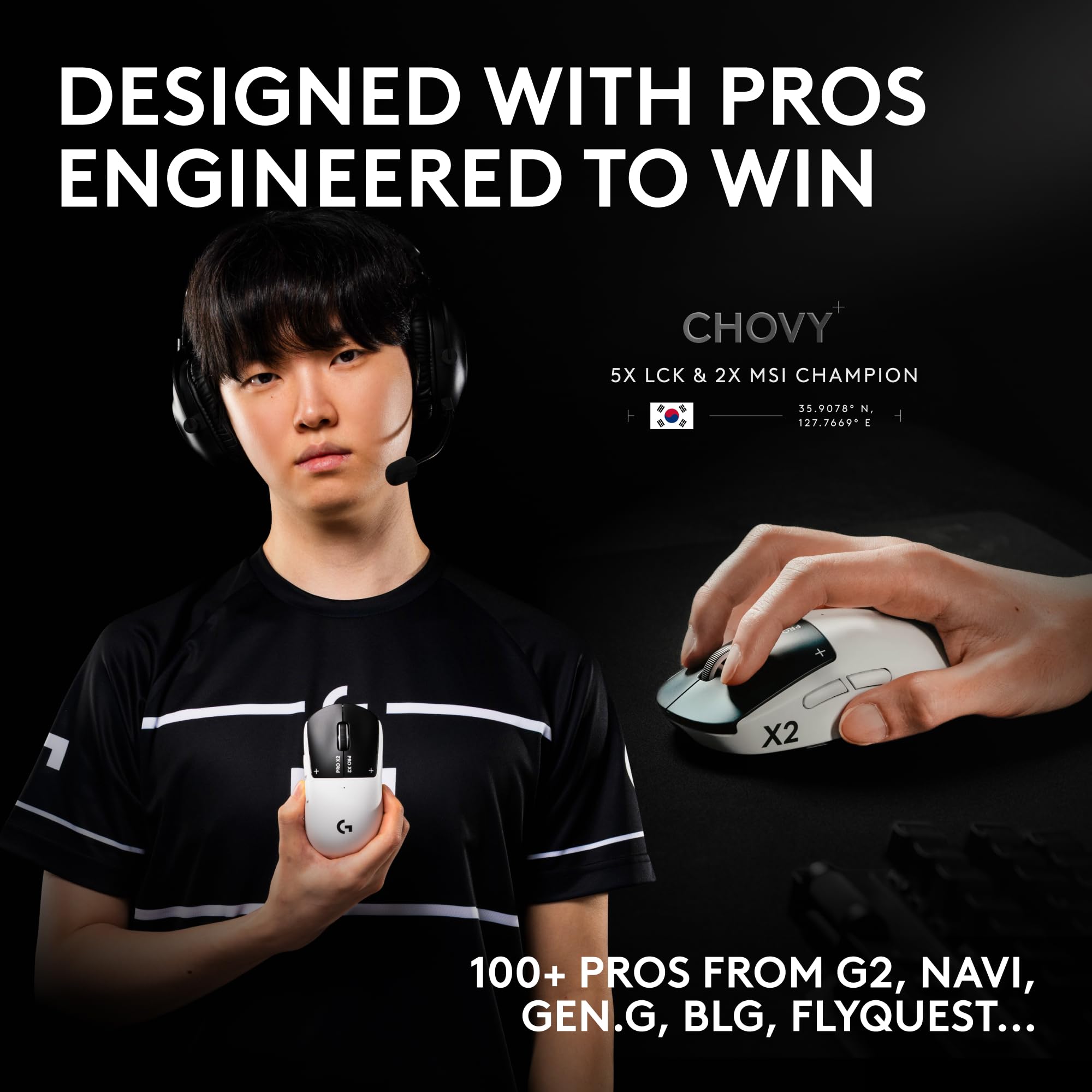 Logitech PRO X2 SUPERSTRIKE Lightspeed Wireless Gaming Mouse, Ultra-Fast Performance, Ultra Lightweight (61 g), Customizable Click Haptics, USB-C Charging, for PC/Mac/Laptop - White - Image 8
