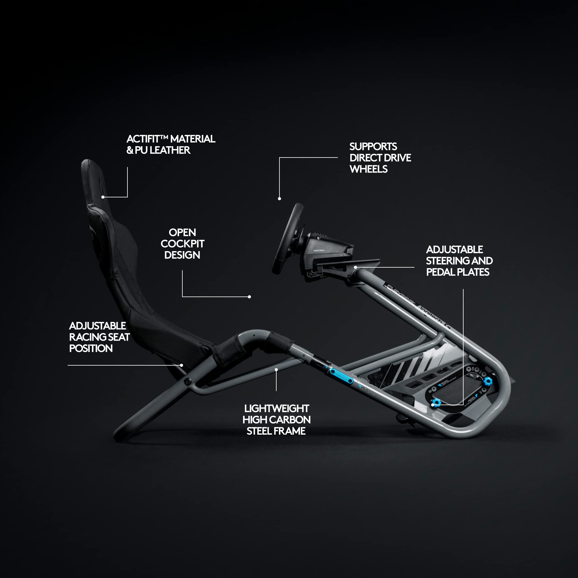 Playseat Trophy - Logitech G Edition Sim Racing Cockpit | Fully Adjustable | Direct Drive Support | Lightweight & Robust | Absolute Comfort ActiFit - Image 3